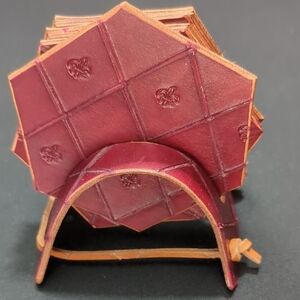 Hand Crafted Burgundy and Tan Leather Journal